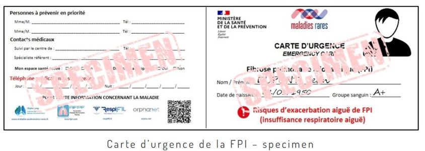 Une carte d'urgence pour les malades FPI