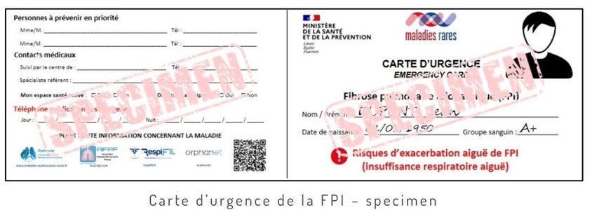 Une carte d'urgence pour les malades FPI